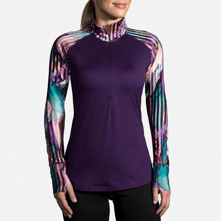 Brooks Dash Half Zip Women's Running Jackets - Purple (85071-JGUP)